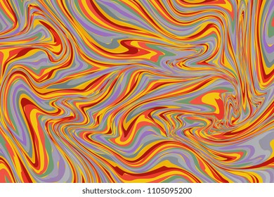 Colorful liquid marble texture design. Colorful marbling surface. Wavy lines. Vibrant abstract paint design. Template for your design. Contemporary pattern. Vector illustration