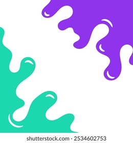 Colorful Liquid Melted on White Background. Melted Candy Illustration. Abstract Slime Background. Splashing Paint and Ink. Fluid Liquid Fun Background. Liquid Melting Candy. Colorful Melted Liquid. 