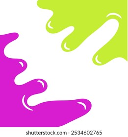 Colorful Liquid Melted on White Background. Melted Candy Illustration. Abstract Slime Background. Splashing Paint and Ink. Fluid Liquid Fun Background. Liquid Melting Candy. Colorful Melted Liquid. 