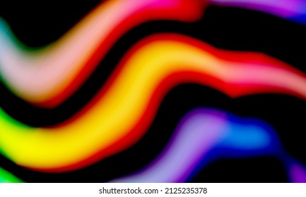 Colorful liquid neon Geometric 3d liquid futuristic waves. Abstract black background.