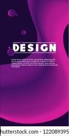 Colorful Liquid Shape. 3d Abstract Fluid Background. Trendy Vibrant Gradient in Purple and Ultraviolet Colors. Modern Vector Illustration. Futuristic Wave Template with Gradient Flowing Element.