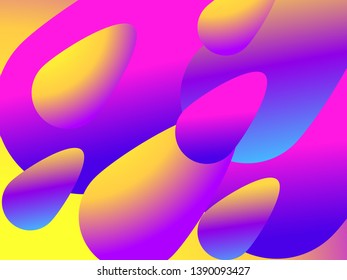 Colorful liquid shape. Fluid concept design. Abstract geometric gradient background. Vector illustration