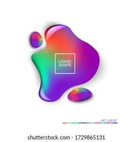 A colorful liquid shape on white  