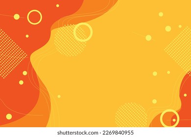 Colorful liquid shape yellow orange banner background