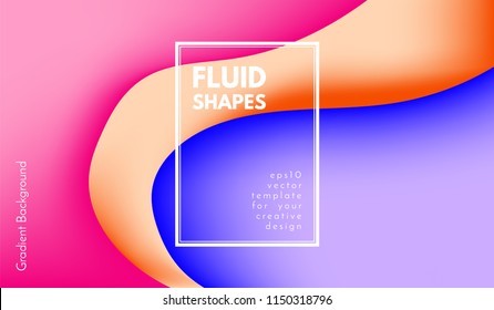 Colorful Liquid Shapes. Abstract Background with Gradient. 3d Composition with Bright Fluid. Eps10 Vector Illustration. Geometric Pattern with Liquid Element for Cover, Banner, Poster, Business Design