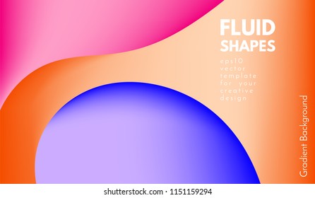 Colorful Liquid Shapes. Abstract Background with Gradient. 3d Composition with Bright Fluid. Eps10 Vector Illustration. Geometric Pattern with Liquid Element for Cover, Banner, Poster, Business Design