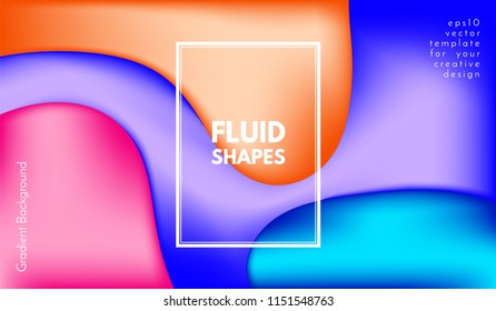 Colorful Liquid Shapes. Abstract Background with Gradient. 3d Composition with Bright Fluid. Eps10 Vector Illustration. Geometric Pattern with Liquid Element for Cover, Banner, Poster, Business Design