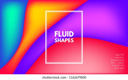 Colorful Liquid Shapes. Abstract Poster with Vibrant Gradient. 3d Vector Illustration with Bright Flow Liquid. Fluid Shapes Design. Geometric Cover with Liquid Elements for Poster, Business Design.