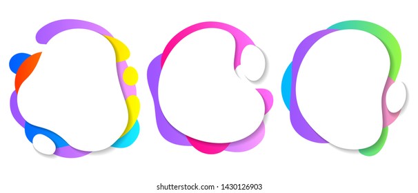 Colorful liquid shapes set. Abstract fluid blobs background.