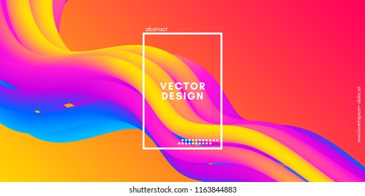 Colorful Liquid Shapes. Vector 3d Poster. Modern Color Wave Liquid. Abstract Background with Vibrant Gradient for Flyer, Banner, Cover, Business Presentation. Bright Wave Poster with Fluid Liquid.