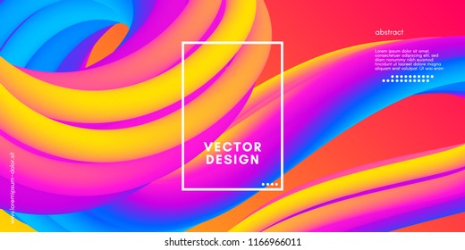 Colorful Liquid Shapes. Vector 3d Poster. Modern Color Wave Liquid. Abstract Background with Vibrant Gradient for Flyer, Banner, Cover, Business Presentation. Bright Wave Poster with Fluid Liquid.