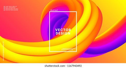 Colorful Liquid Shapes. Vector 3d Poster. Modern Color Wave Liquid. Abstract Background with Vibrant Gradient for Flyer, Banner, Cover, Business Presentation. Bright Wave Poster with Fluid Liquid.