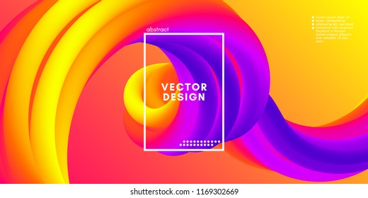 Colorful Liquid Shapes. Vector 3d Poster. Modern Color Wave Liquid. Abstract Background with Vibrant Gradient for Flyer, Banner, Cover, Business Presentation. Bright Wave Poster with Fluid Liquid.