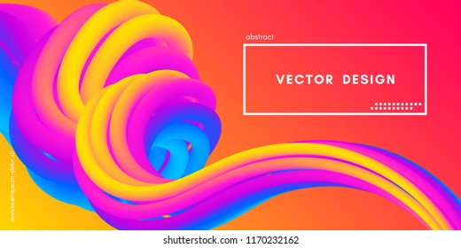 Colorful Liquid Shapes. Vector 3d Poster. Modern Color Wave Liquid. Abstract Background with Vibrant Gradient for Flyer, Banner, Cover, Business Presentation. Bright Wave Poster with Fluid Liquid.