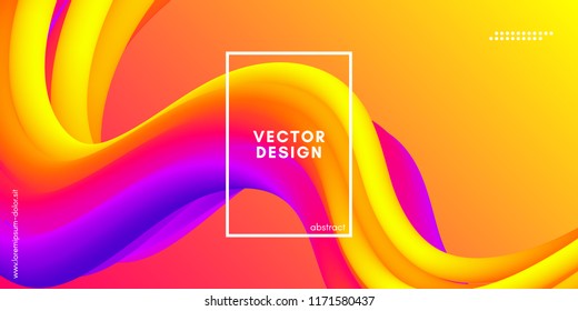 Colorful Liquid Shapes. Vector 3d Poster. Modern Color Wave Liquid. Abstract Background with Vibrant Gradient for Flyer, Banner, Cover, Business Presentation. Bright Wave Poster with Fluid Liquid.