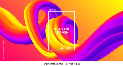 Colorful Liquid Shapes. Vector 3d Poster. Modern Color Wave Liquid. Abstract Background with Vibrant Gradient for Flyer, Banner, Cover, Business Presentation. Bright Wave Poster with Fluid Liquid.