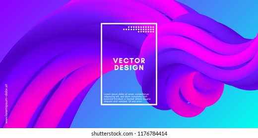 Colorful Liquid Shapes. Vector 3d Poster. Modern Color Wave Liquid. Abstract Background with Vibrant Gradient for Flyer, Banner, Cover, Business Presentation. Bright Wave Poster with Fluid Liquid.