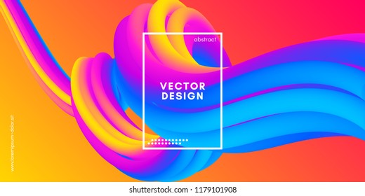 Colorful Liquid Shapes. Vector 3d Poster. Modern Color Wave Liquid. Abstract Background with Vibrant Gradient for Flyer, Banner, Cover, Business Presentation. Bright Wave Poster with Fluid Liquid.