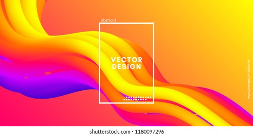 Colorful Liquid Shapes. Vector 3d Poster. Modern Color Wave Liquid. Abstract Background with Vibrant Gradient for Flyer, Banner, Cover, Business Presentation. Bright Wave Poster with Fluid Liquid.