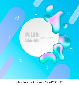 Colorful liquid splash banner. Abstract vector