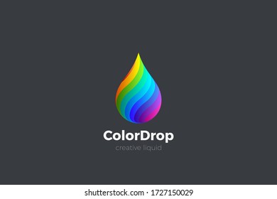 Colorful Liquid Water Droplet Drop Logo design vector template. Energy Mix Drink Logotype concept icon.