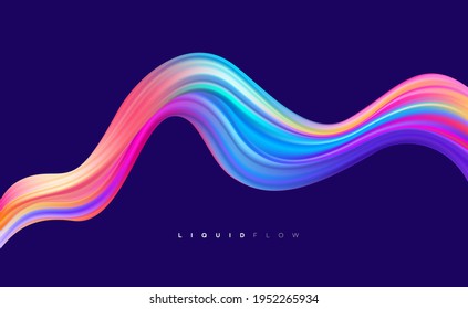 Colorful liquid wave background, Dynamic 3d color flow vector element for website, brochure, poster. Colorful wavy vector illustration, Modern background design.