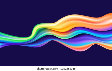 Colorful liquid wave background, Dynamic 3d color flow vector element for website, brochure, poster. Colorful wavy vector illustration, Modern background design.