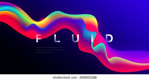 Colorful liquid wave line background. Dynamic 3d color flow vector element for website, brochure, poster. Colorful wavy vector illustration, Modern background design.
