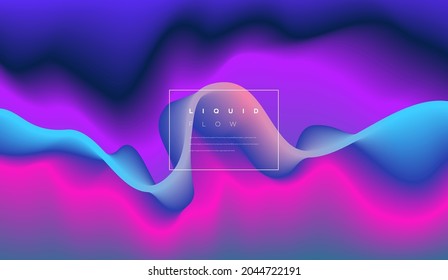 Fondo colorido de la línea de onda líquida. Ilustración vectorial de flujo de color dinámico utilizada para el sitio web, folleto, afiche. Diseño de fondo moderno.