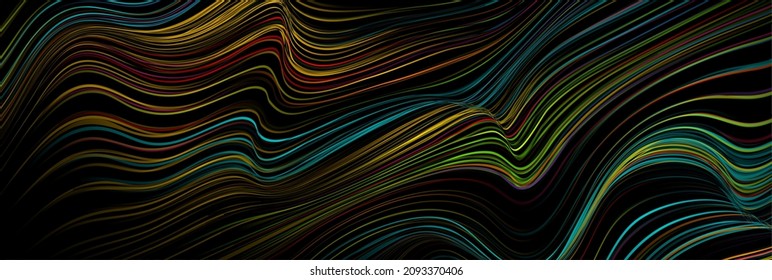 Colorful liquid wavy lines abstract pattern design. Vector background