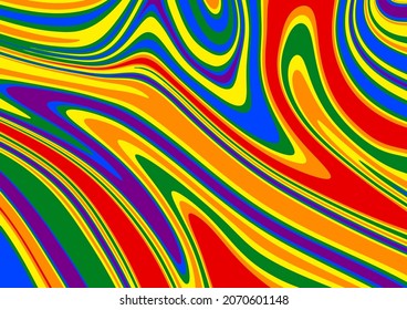 Colorful liquify effect background of pride flag.