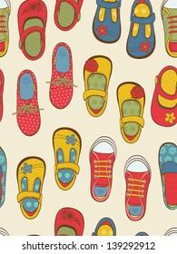 Colorful little girls shoes pattern