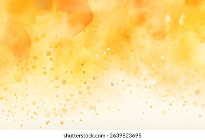 Colorful and lively watercolor background filled with vibrant orange and yellow tones, evoking the feeling of a bright sunny summer day. Perfect for seasonal projects needing a cheerful touch