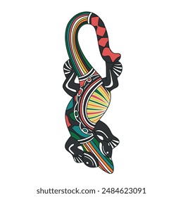 Colorful lizard hand-painted vector illustration