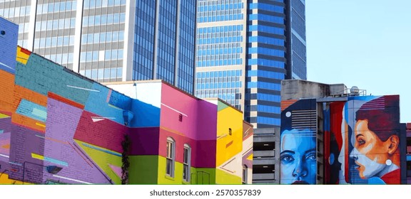 colorful llustration downtown Jacksonville Florida 