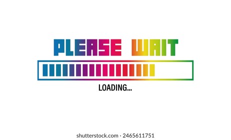Colorful loading icon isolated on blue background. Progress bar icon.