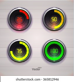 Colorful Loading spinners. Preloader Progress Web Downloading Bar. Design Elementt for Web or App Design. Vector illustration