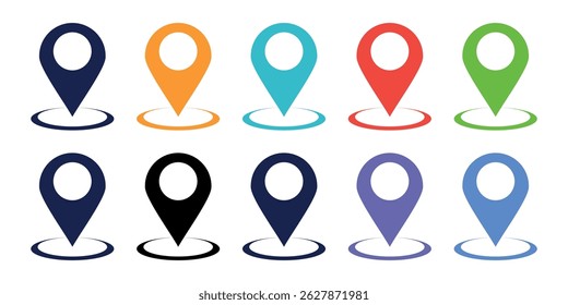 bunter Ort-Symbol-Sammlungsvektor