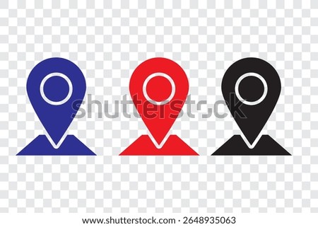 colorful location icon set map pointer pin sign symbol solid and outline designs place address navigation locator sign vector illustration