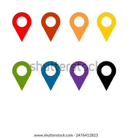 Colorful Location Icons: Symbols for Maps, GPS and Navigation.