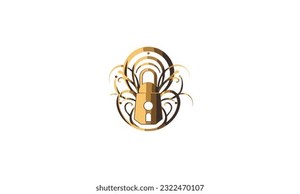 colorful lock logo flat icon
