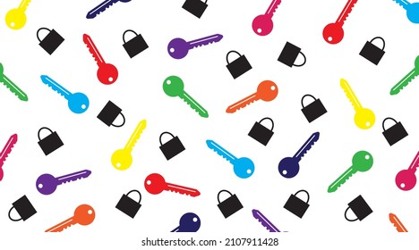 Colorful lock seamless background vector illustration. Suitable for many creative business orientation.