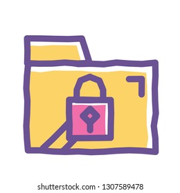 A colorful Locked Folder doodle icon perfect for your project