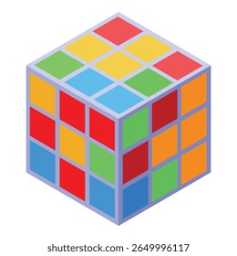 Colorido cubo de juego de lógica que muestra habilidades de resolución de problemas y desafío