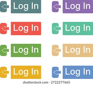 Botones coloridos del Web del Inicio de sesión para la interfaz del Sitio web