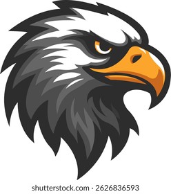 Colorful logo of an aggressive eagle in a modern style, an eagle icon looking to the left.