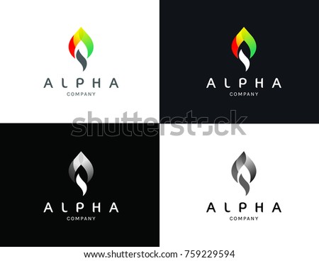 colorful A logo - alpha logo template