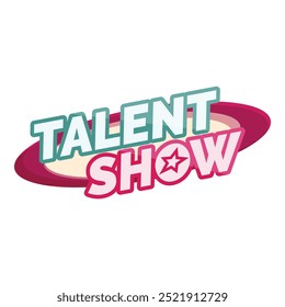 Colorful logo announcing a talent show event with a star for winning and fame