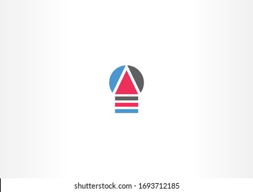 Colorful Logo up arrow vector design template. Triangle logo design concept