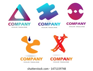 colorful logo , Beautiful Logotype design for luxury company branding. Elegant identity design